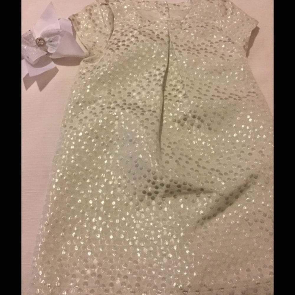 🐚crazy 8 silver dress EUC size 4t girls🐚